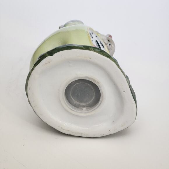 Vintage 1970s Ceramic Bear Clock Piggy Bank | Hand-Painted Pastel Nursery Decor - Picture 9 of 10